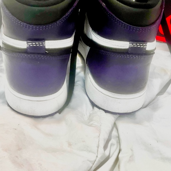 AIR JORDAN 1 RETRO HIGH OGS GS COURT PURPLE BLACK WHITE SIZE : USA 7 - Picture 4 of 6